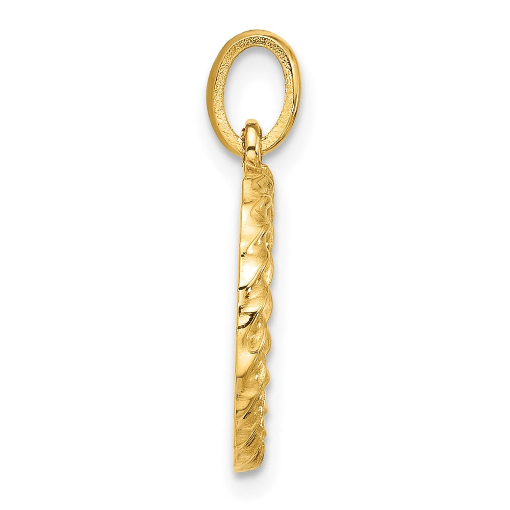 14K Yellow Gold Fancy Twist Letter O