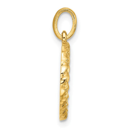 14K Yellow Gold Fancy Twist Letter O