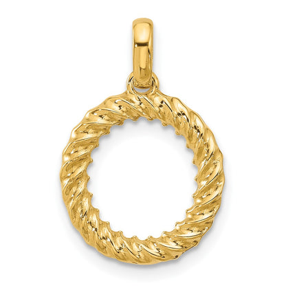 14K Yellow Gold Fancy Twist Letter O