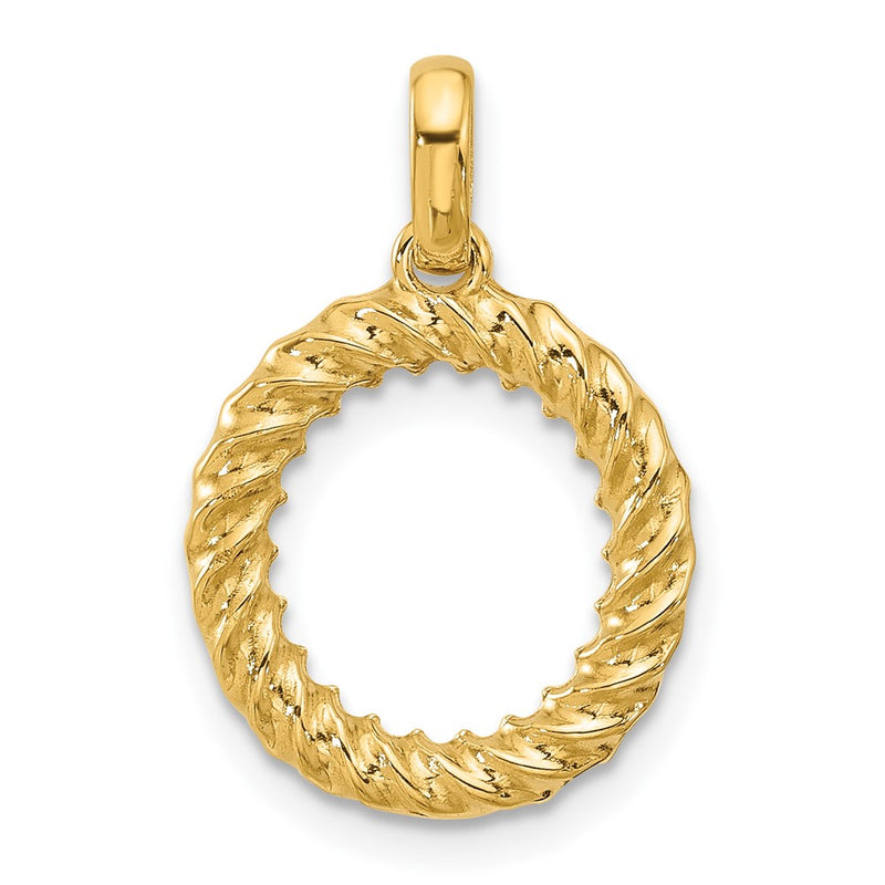 14K Yellow Gold Fancy Twist Letter O
