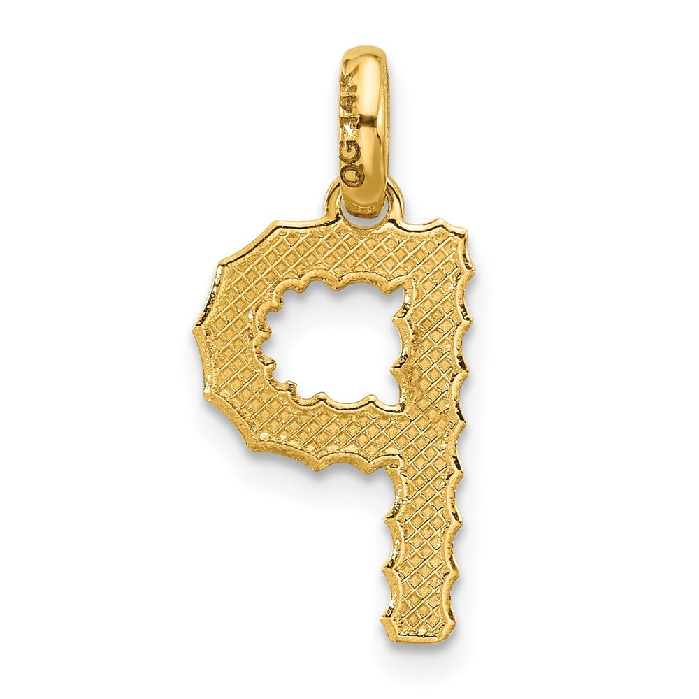 14K Yellow Gold Fancy Twist Letter P