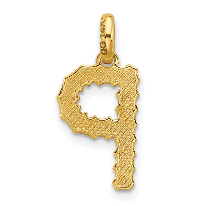 14K Yellow Gold Fancy Twist Letter P