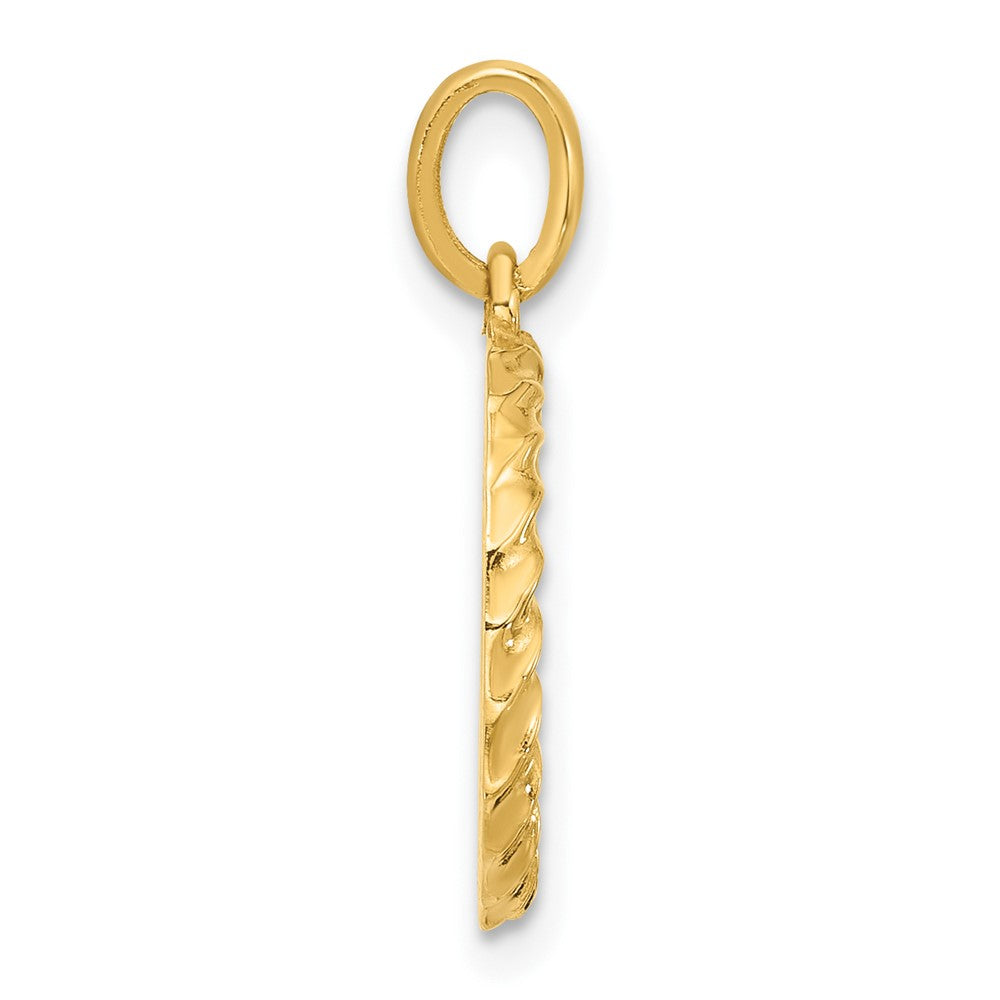 14K Yellow Gold Fancy Twist Letter Q