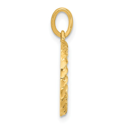 14K Yellow Gold Fancy Twist Letter Q