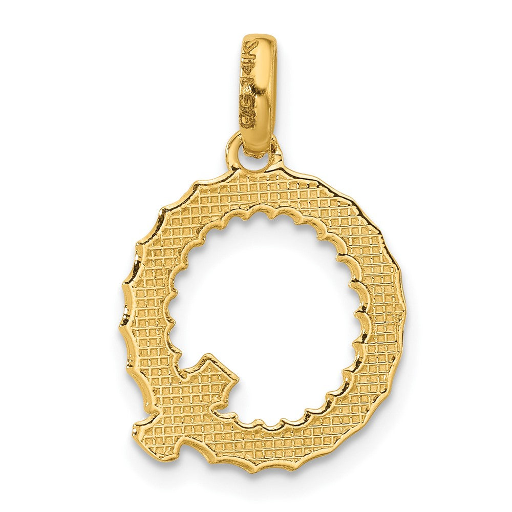 14K Yellow Gold Fancy Twist Letter Q