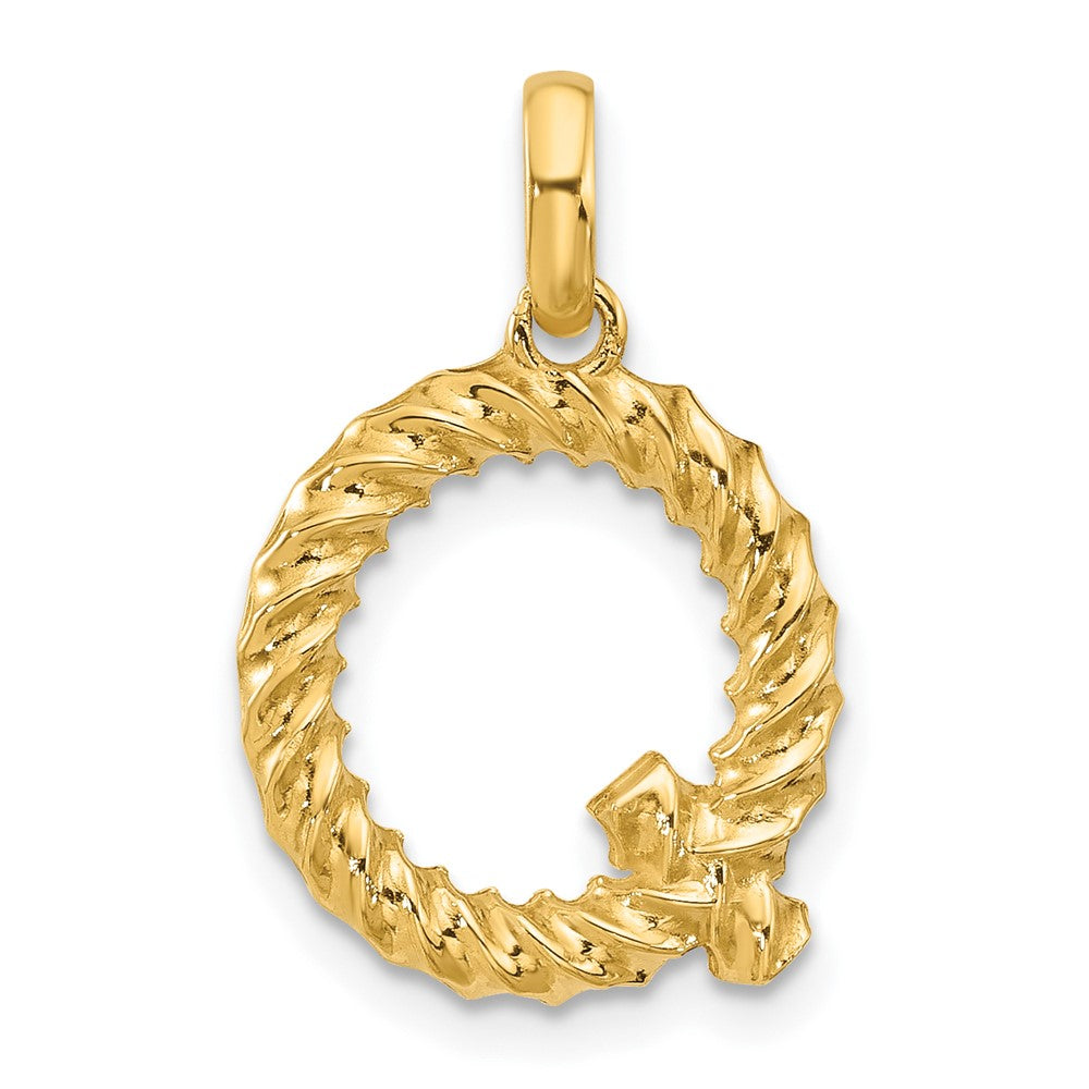 14K Yellow Gold Fancy Twist Letter Q