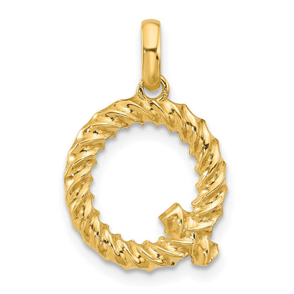 14K Yellow Gold Fancy Twist Letter Q