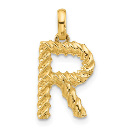 14K Yellow Gold Fancy Twist Letter R
