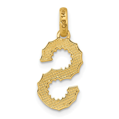 14K Yellow Gold Fancy Twist Letter S