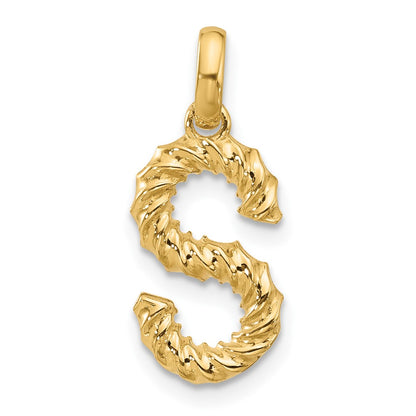14K Yellow Gold Fancy Twist Letter S