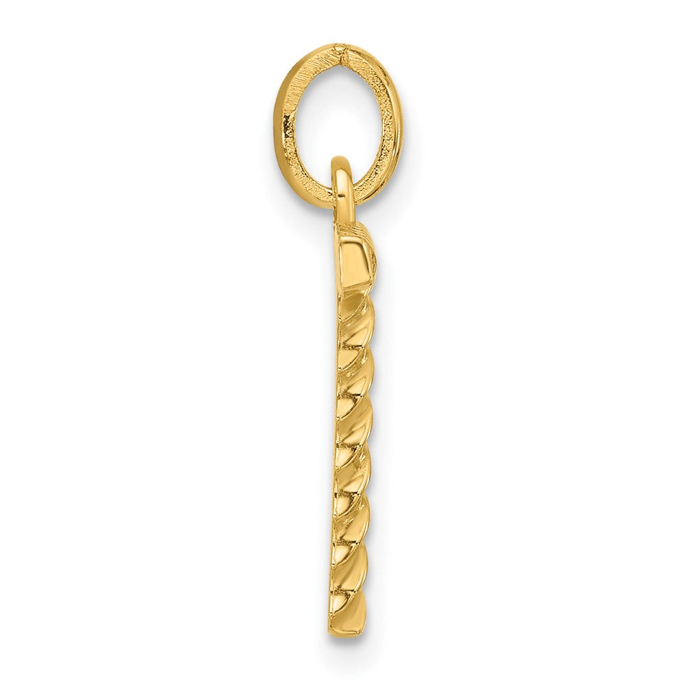 14K Yellow Gold Fancy Twist Letter T