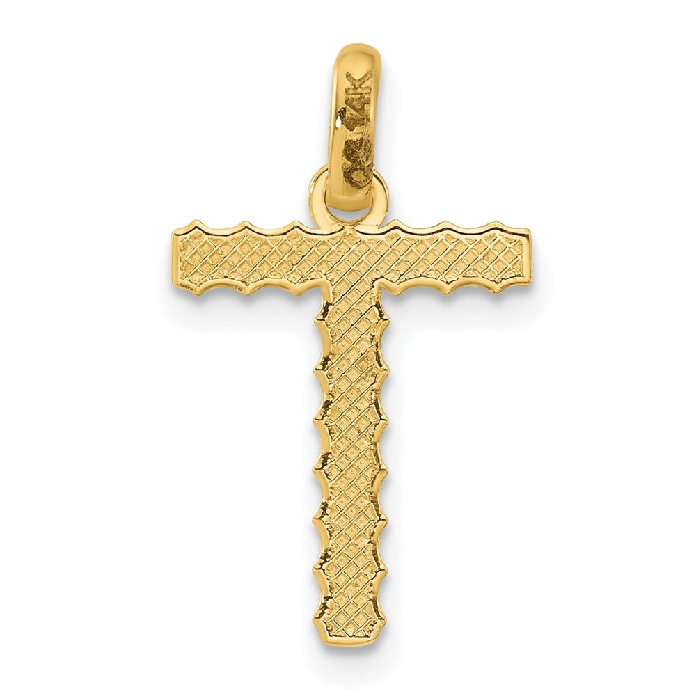 14K Yellow Gold Fancy Twist Letter T