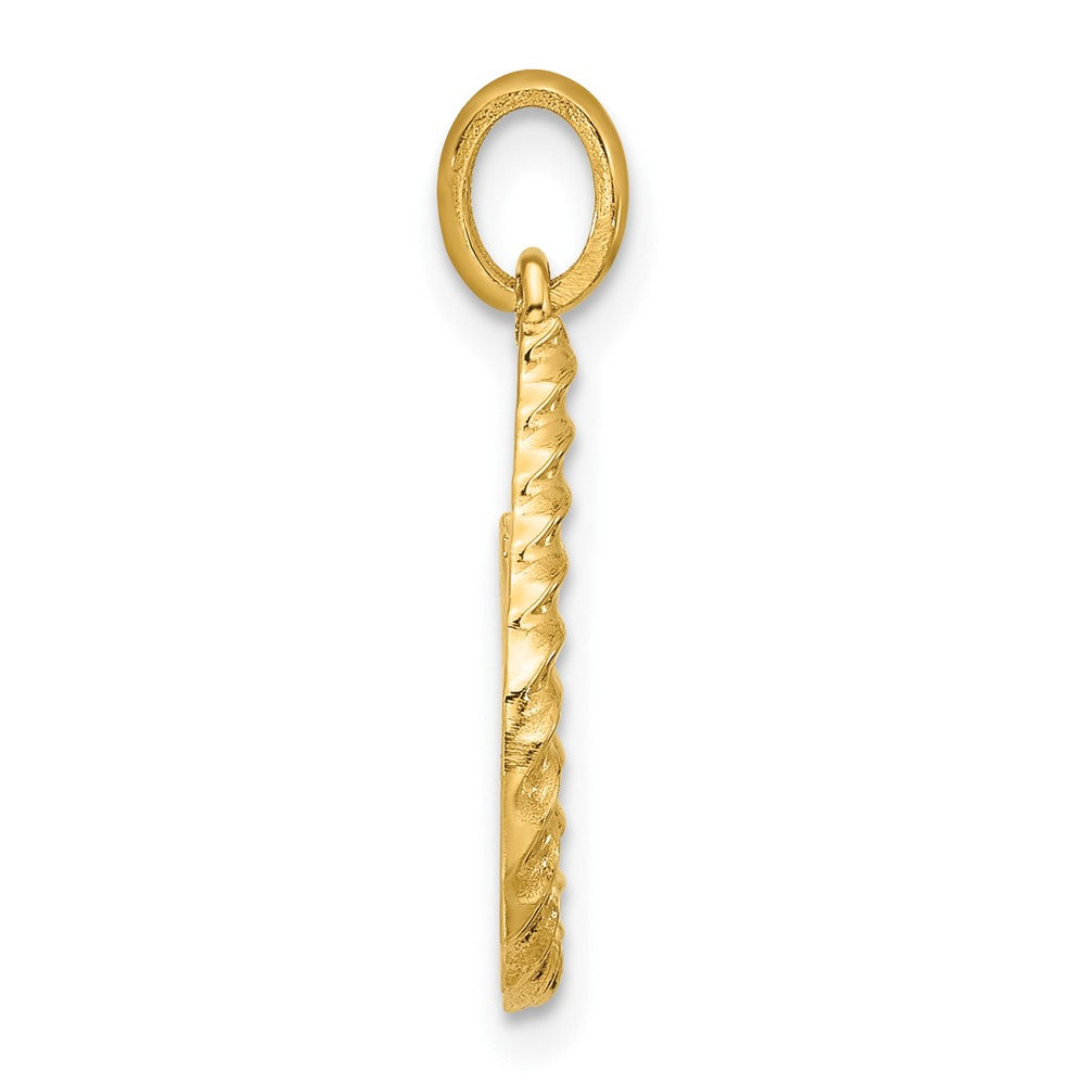 14K Yellow Gold Fancy Twist Letter U