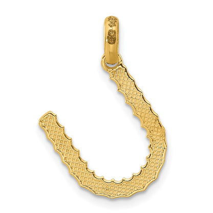 14K Yellow Gold Fancy Twist Letter U