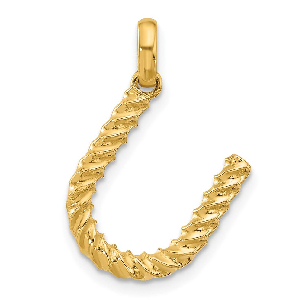 14K Yellow Gold Fancy Twist Letter U