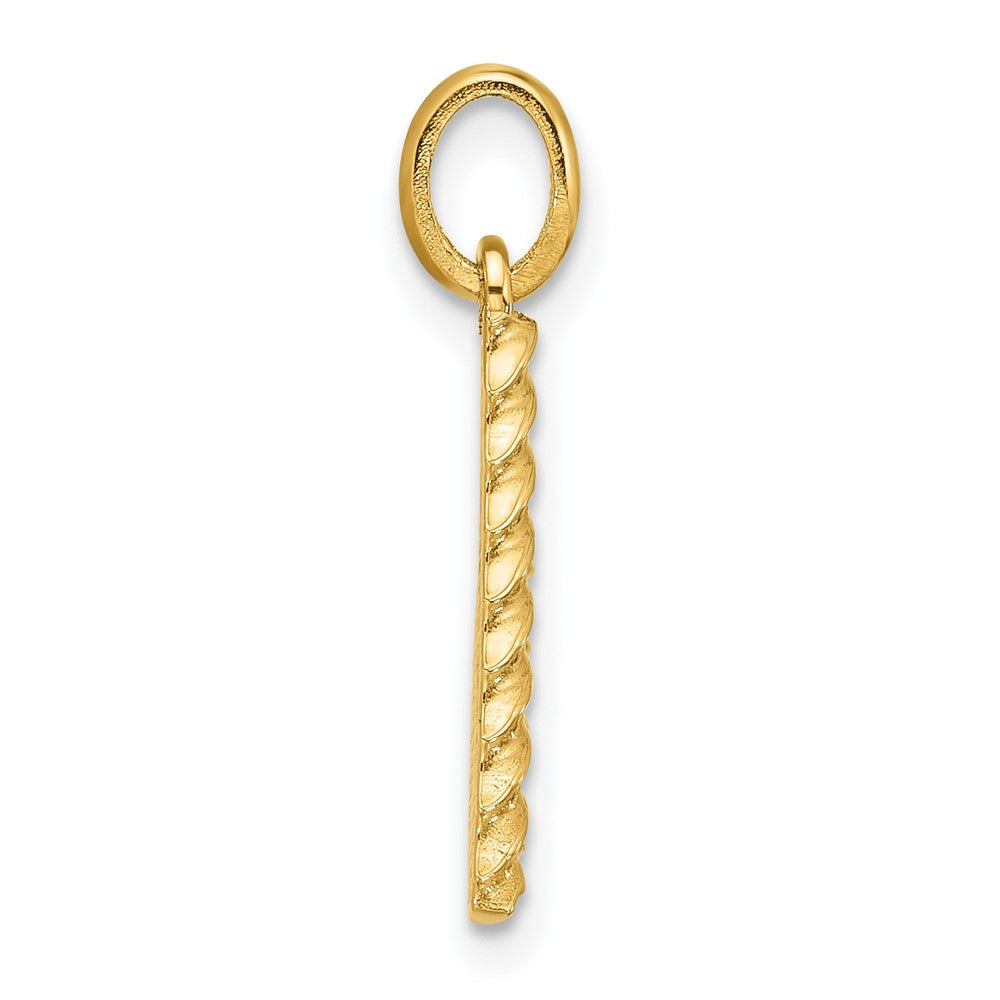 14K Yellow Gold Fancy Twist Letter V