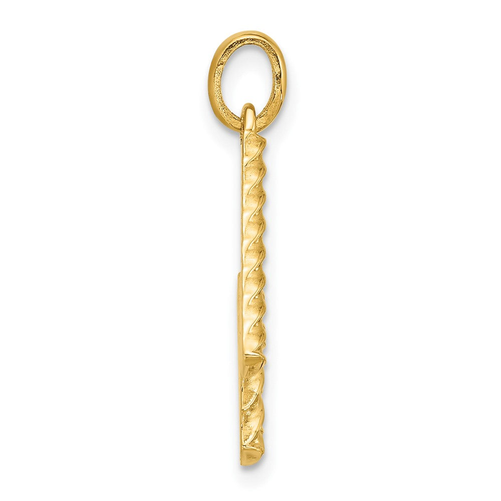 14K Yellow Gold Fancy Twist Letter W