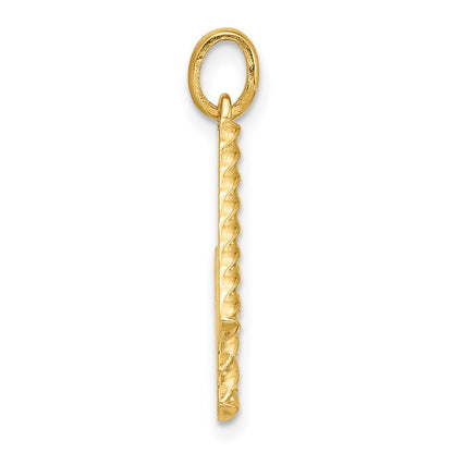 14K Yellow Gold Fancy Twist Letter W