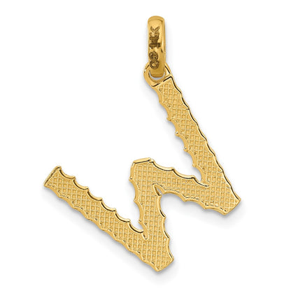 14K Yellow Gold Fancy Twist Letter W