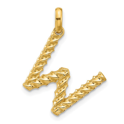 14K Yellow Gold Fancy Twist Letter W