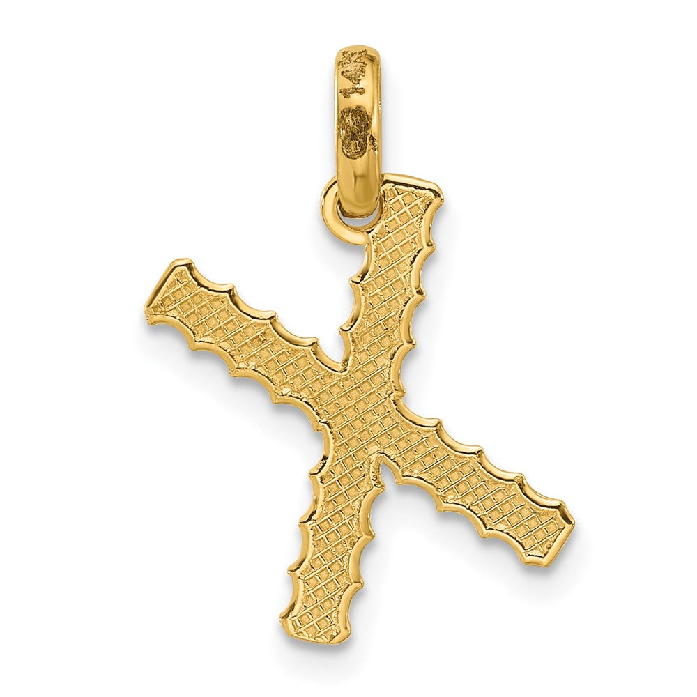 14K Yellow Gold Fancy Twist Letter X