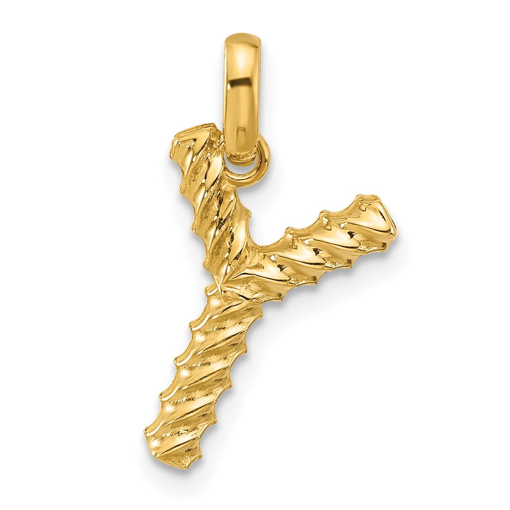 14K Yellow Gold Fancy Twist Letter Y