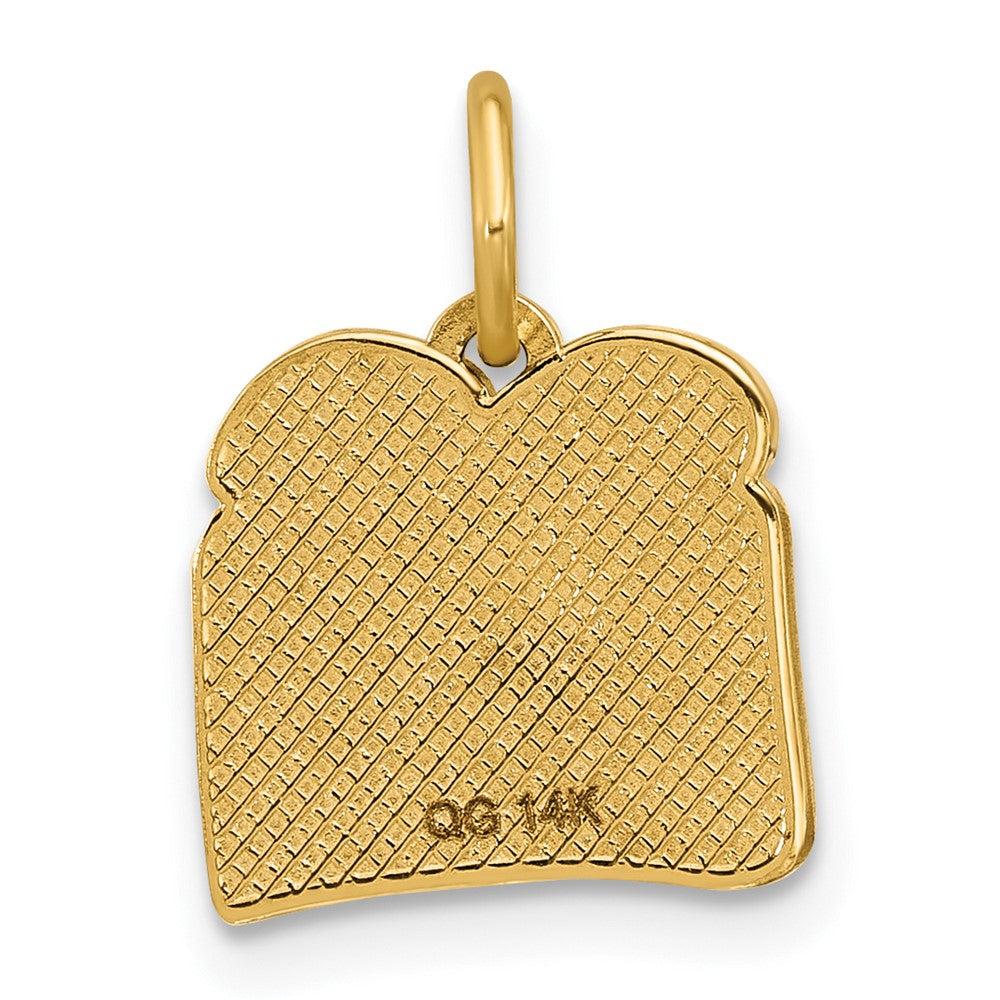 14K Yellow Gold Enameled Fancy Egg on Toast Charm