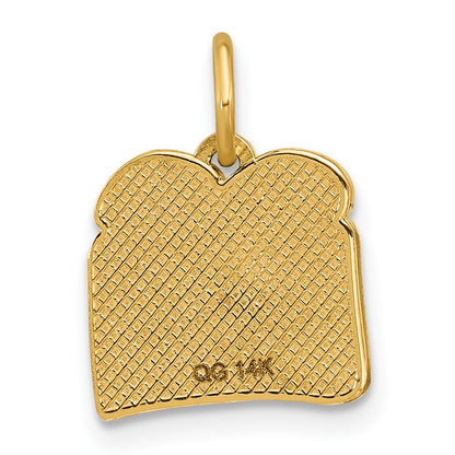 14K Yellow Gold Enameled Fancy Egg on Toast Charm