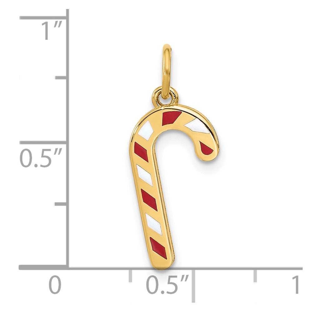 14K Yellow Gold Fancy Candy Cane