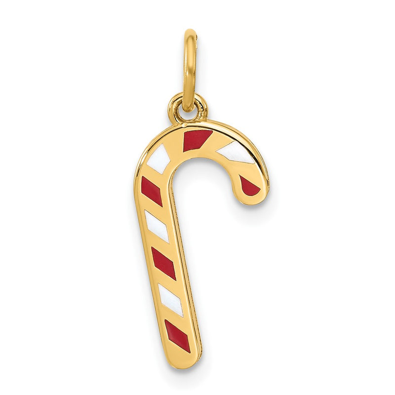 14K Yellow Gold Fancy Candy Cane