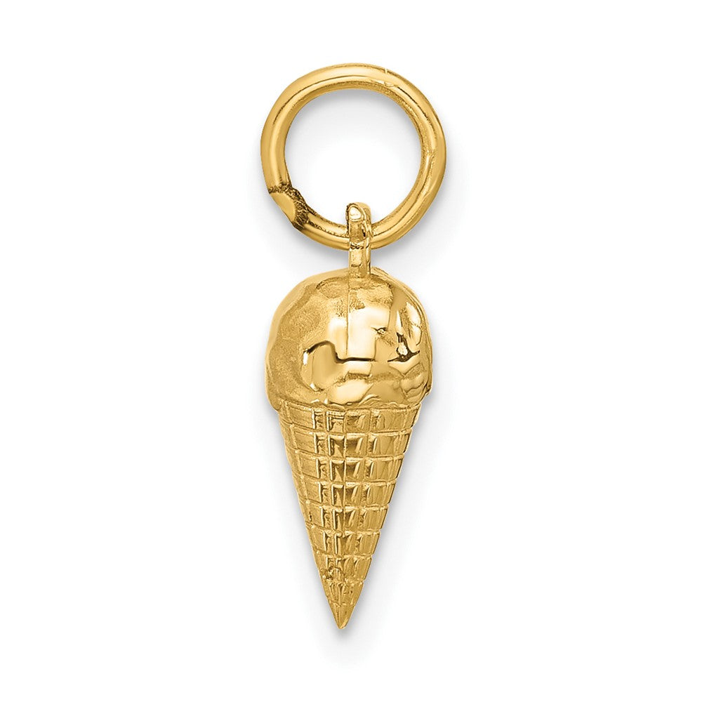14K Yellow Gold Fancy Ice Cream Cone