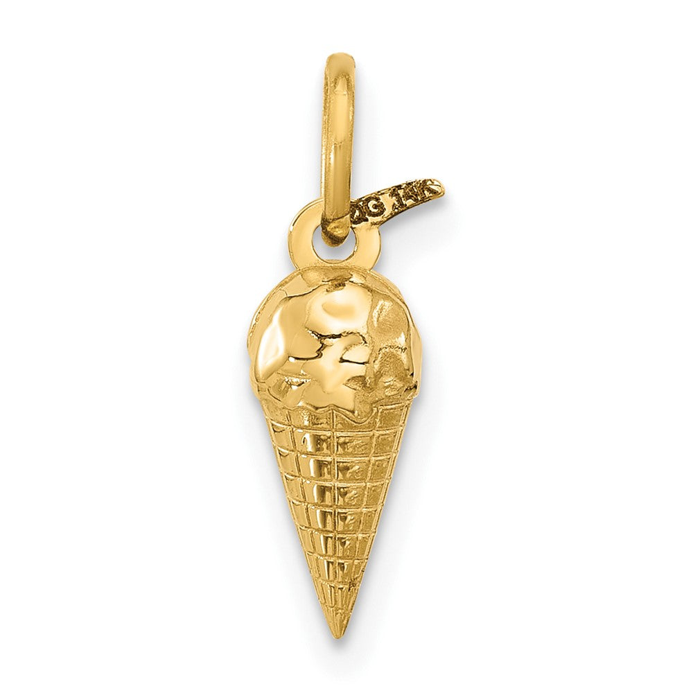 14K Yellow Gold Fancy Ice Cream Cone