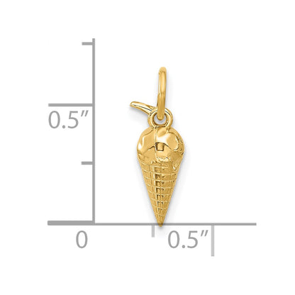 14K Yellow Gold Fancy Ice Cream Cone