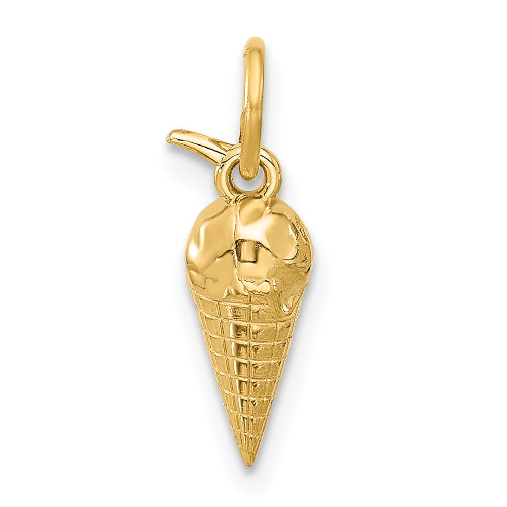 14K Yellow Gold Fancy Ice Cream Cone