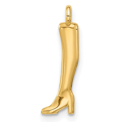 14K Yellow Gold Fancy Thigh High Boot