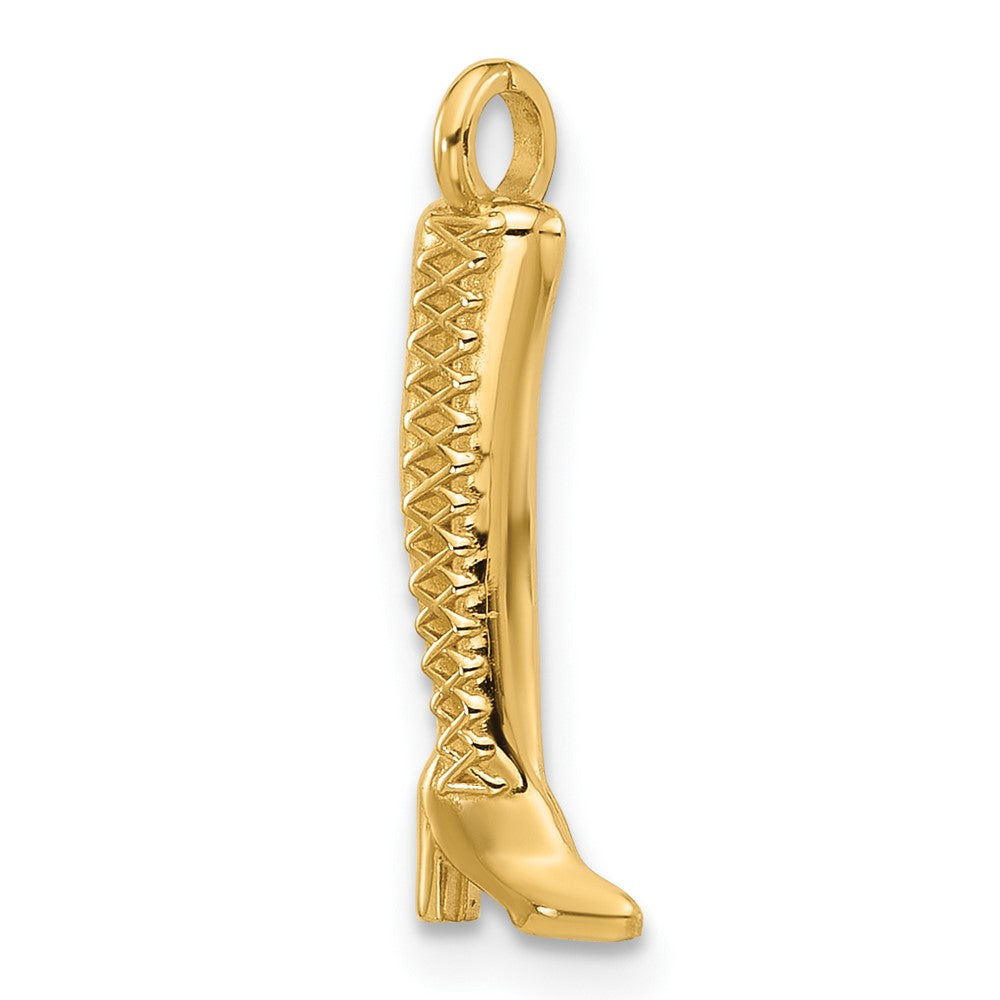 14K Yellow Gold Fancy Thigh High Boot