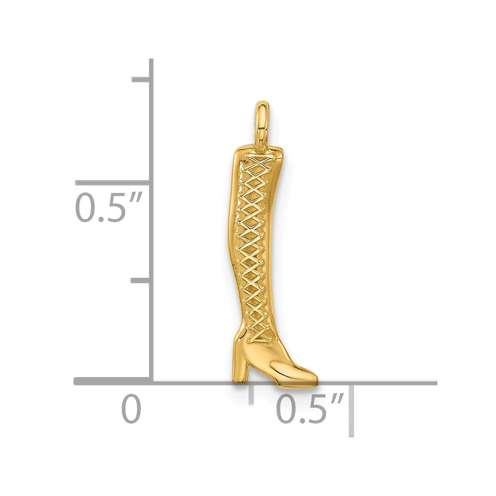 14K Yellow Gold Fancy Thigh High Boot