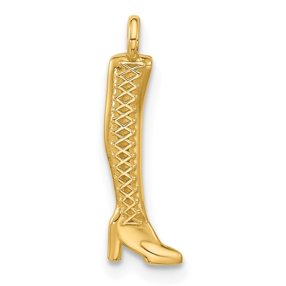 14K Yellow Gold Fancy Thigh High Boot