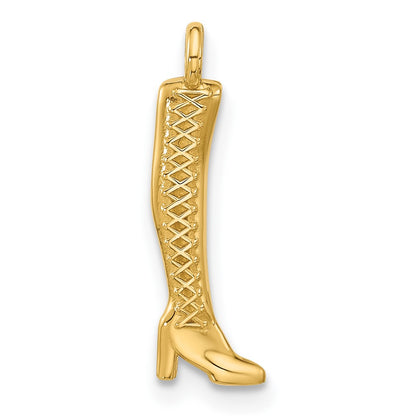 14K Yellow Gold Fancy Thigh High Boot