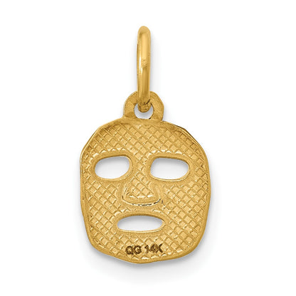 14K Yellow Gold Fancy Face Mask Charm