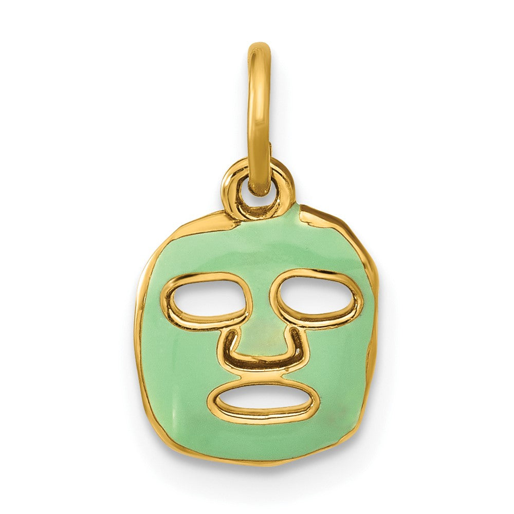 14K Yellow Gold Fancy Face Mask Charm