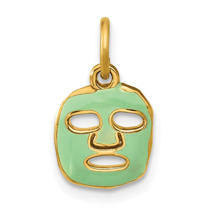 14K Yellow Gold Fancy Face Mask Charm