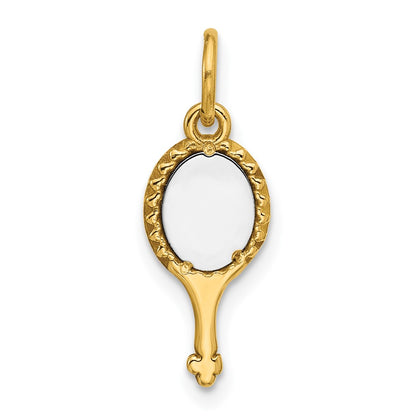 14K Two-Tone Fancy Hand Mirror Charm