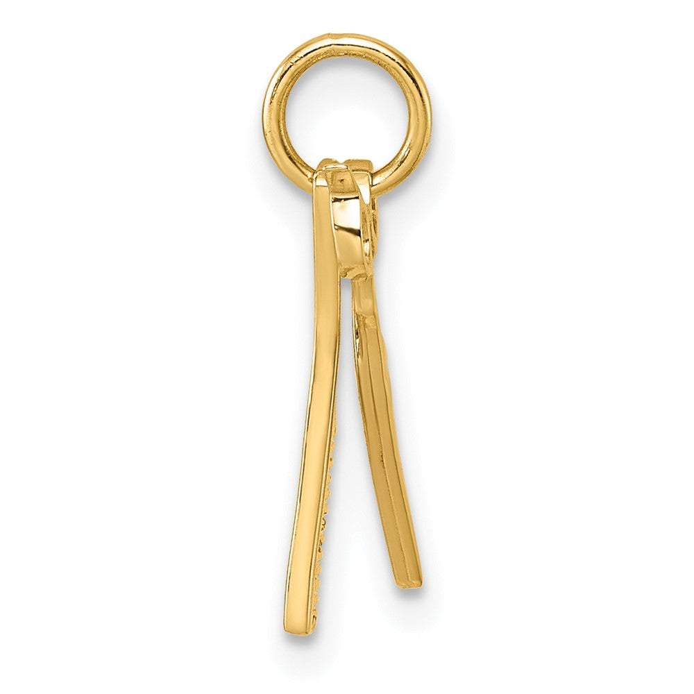 14K Yellow Gold Fancy Comb and Scissors Pendant