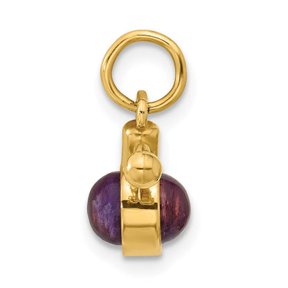 14K Yellow Gold Fancy Amethyst Cabochon Perfume Charm