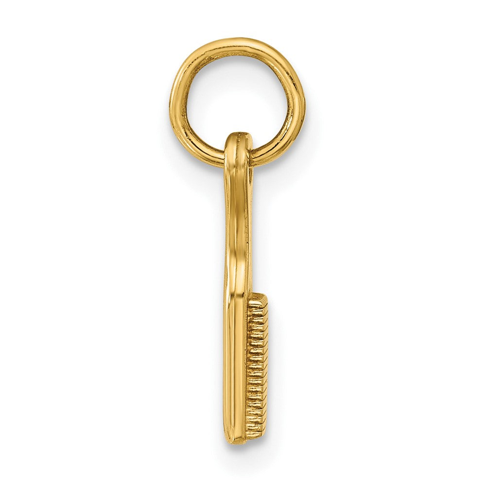 14K Yellow Gold Fancy Hairbrush Charm