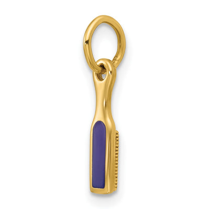 14K Yellow Gold Fancy Hairbrush Charm