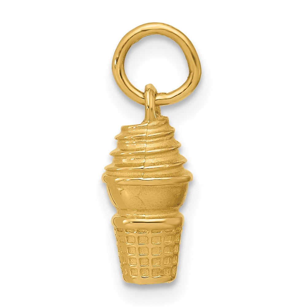 14K Yellow Gold Swirl Ice Cream Cone Charm