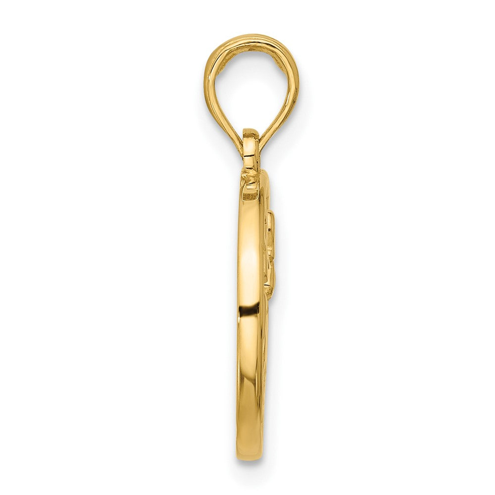 14K Yellow Gold Polished Round Sagittarius Pendant