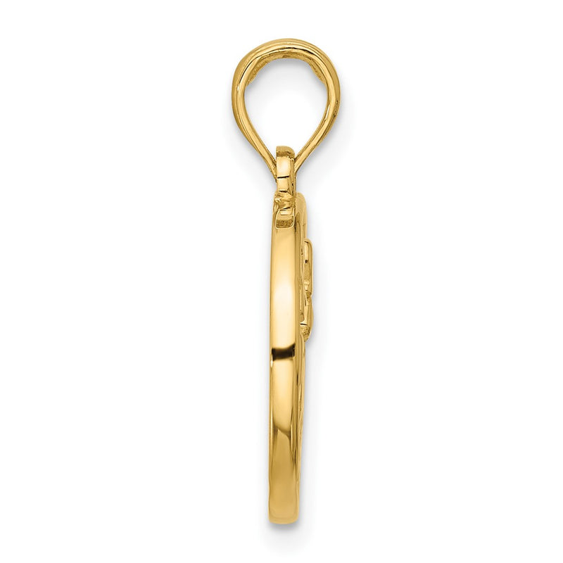 14K Yellow Gold Polished Round Sagittarius Pendant